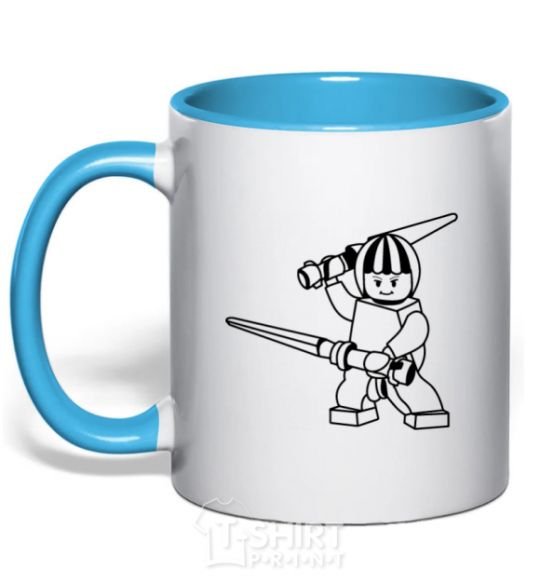 Mug with a colored handle Nijia Kai sky-blue фото