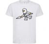Kids T-shirt A ninja with a spear White фото