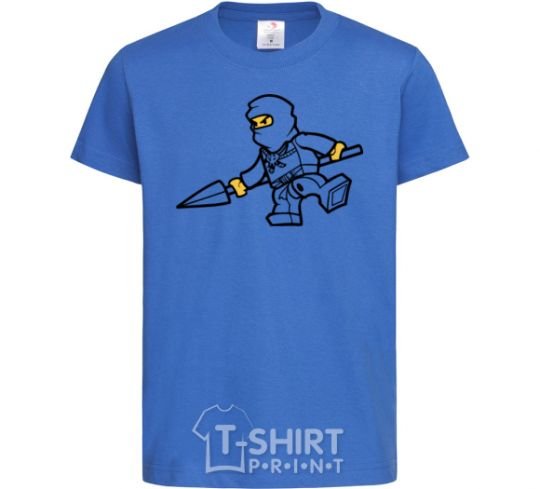 Kids T-shirt A ninja with a spear royal-blue фото