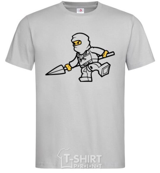 Men's T-Shirt A ninja with a spear grey фото