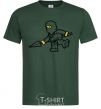 Men's T-Shirt A ninja with a spear bottle-green фото