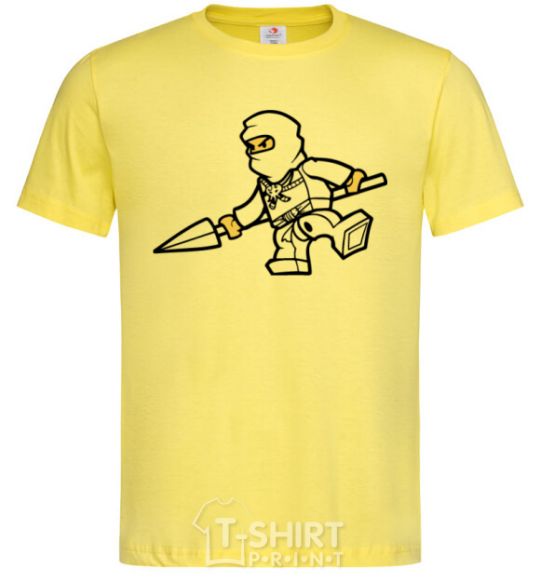 Men's T-Shirt A ninja with a spear cornsilk фото