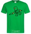 Men's T-Shirt A ninja with a spear kelly-green фото