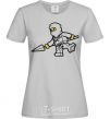 Women's T-shirt A ninja with a spear grey фото