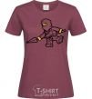 Women's T-shirt A ninja with a spear burgundy фото
