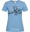 Women's T-shirt A ninja with a spear sky-blue фото