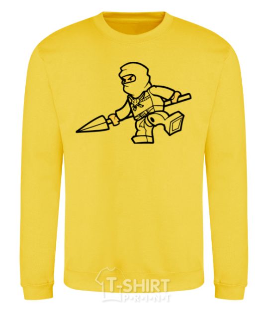 Sweatshirt A ninja with a spear yellow фото