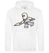Men`s hoodie A ninja with a spear White фото