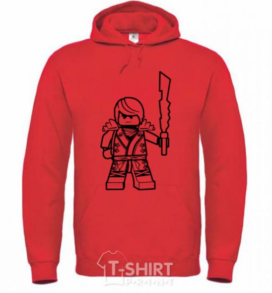 Men`s hoodie Kai and the sword bright-red фото