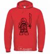 Men`s hoodie Kai and the sword bright-red фото