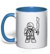 Mug with a colored handle Kai and the sword royal-blue фото