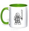 Mug with a colored handle Kai and the sword kelly-green фото