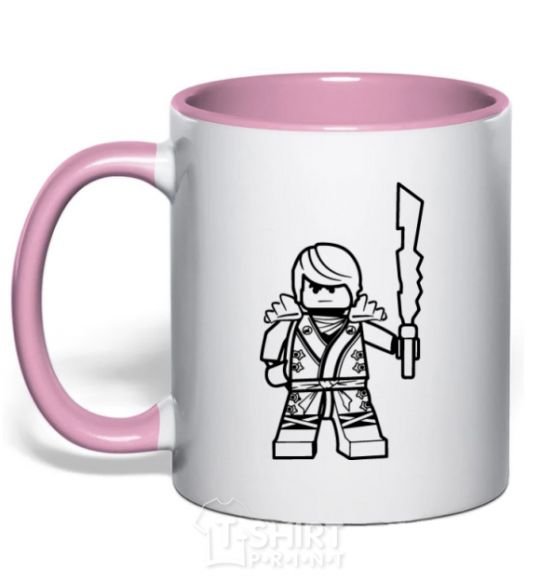 Mug with a colored handle Kai and the sword light-pink фото