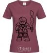 Women's T-shirt Kai and the sword burgundy фото