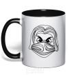 Mug with a colored handle Evil hero black фото