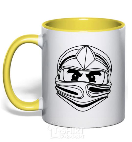 Mug with a colored handle Cole V.1 yellow фото