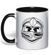 Mug with a colored handle Cole V.1 black фото