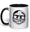 Mug with a colored handle Lego character black фото