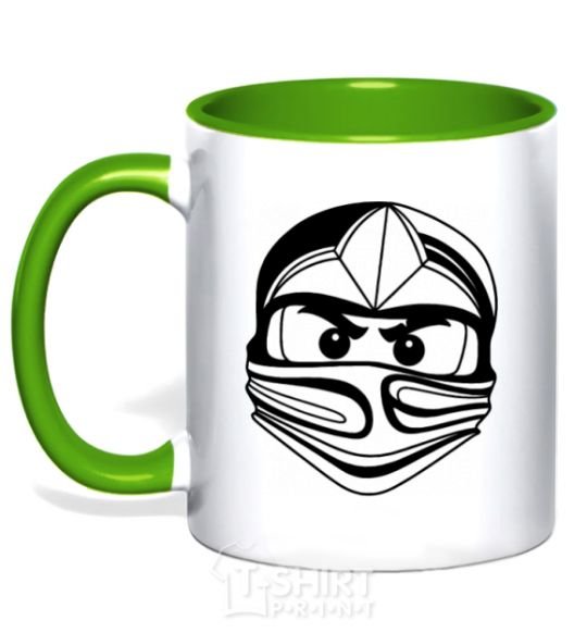 Mug with a colored handle Lego character kelly-green фото