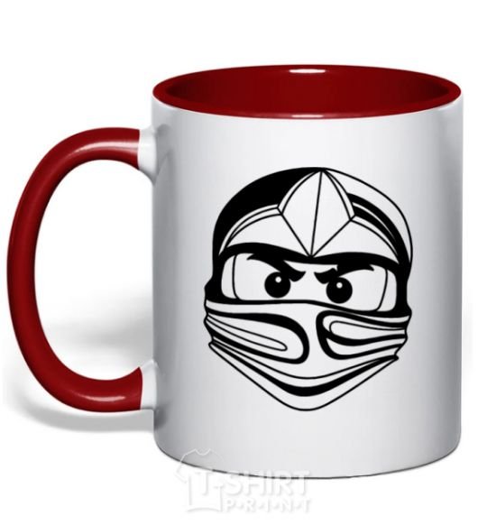 Mug with a colored handle Lego character red фото