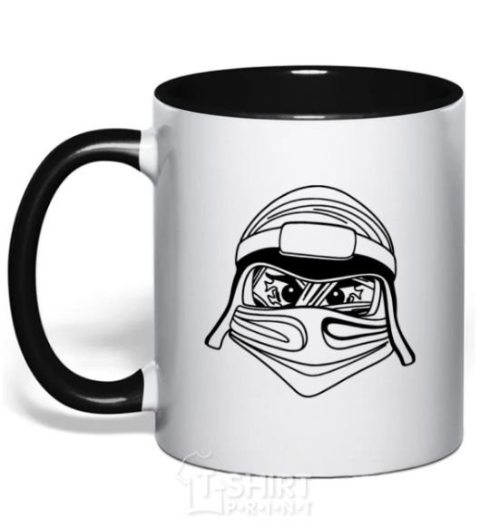 Mug with a colored handle Evil black фото