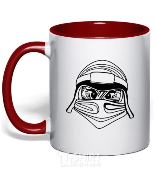 Mug with a colored handle Evil red фото