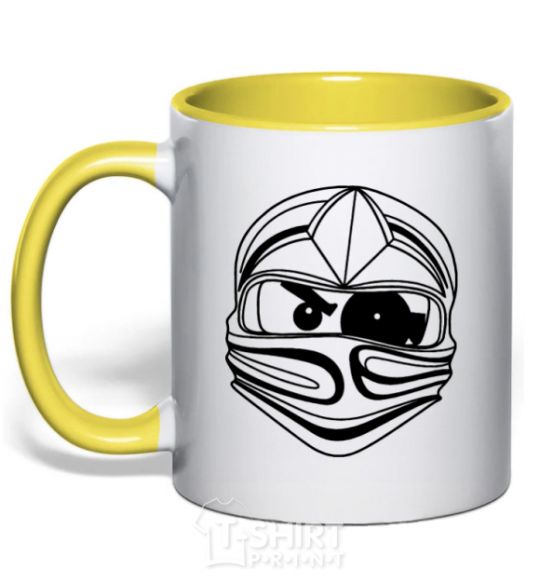 Mug with a colored handle The Evil yellow фото
