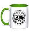 Mug with a colored handle The Evil kelly-green фото