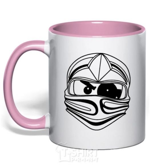 Чашка с цветной ручкой Зло Нежно розовый фото