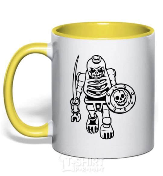 Mug with a colored handle Bonzai yellow фото