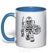 Mug with a colored handle Bonzai royal-blue фото