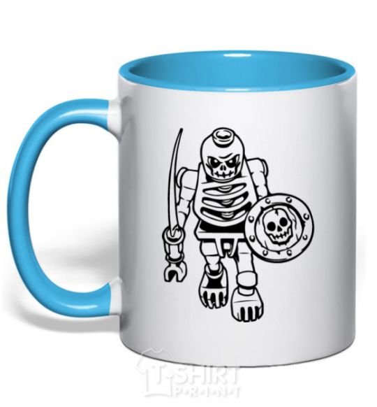 Mug with a colored handle Bonzai sky-blue фото