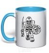 Mug with a colored handle Bonzai sky-blue фото