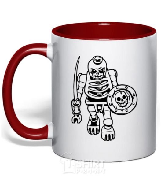 Mug with a colored handle Bonzai red фото