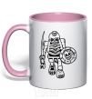 Mug with a colored handle Bonzai light-pink фото