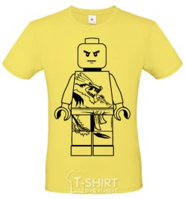 Men's T-Shirt A warrior with a dragon cornsilk фото