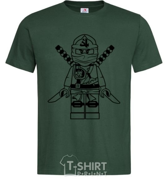 Men's T-Shirt A warrior with a lion bottle-green фото