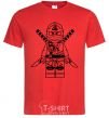 Men's T-Shirt A warrior with a lion red фото