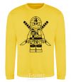 Sweatshirt A warrior with a lion yellow фото