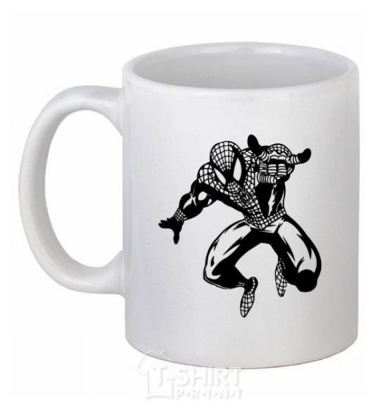 Ceramic mug Spiderman Jump White фото