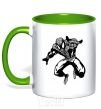 Mug with a colored handle Spiderman Jump kelly-green фото