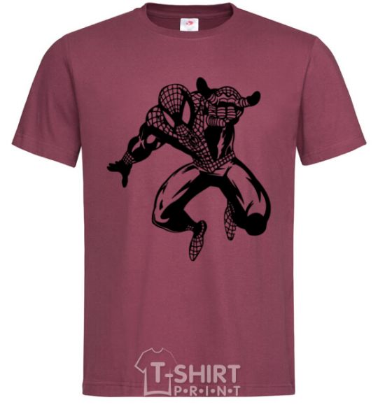 Men's T-Shirt Spiderman Jump burgundy фото