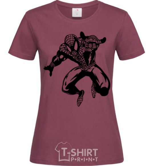 Women's T-shirt Spiderman Jump burgundy фото