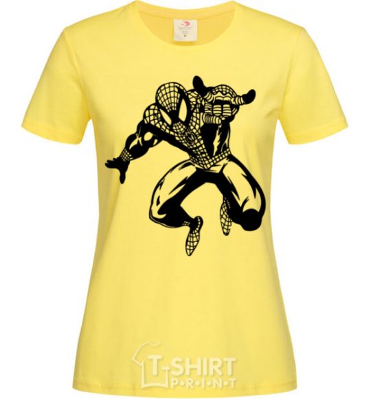 Women's T-shirt Spiderman Jump cornsilk фото