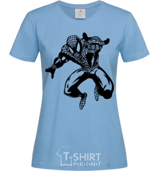 Women's T-shirt Spiderman Jump sky-blue фото