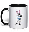 Mug with a colored handle Judy Hopps black фото