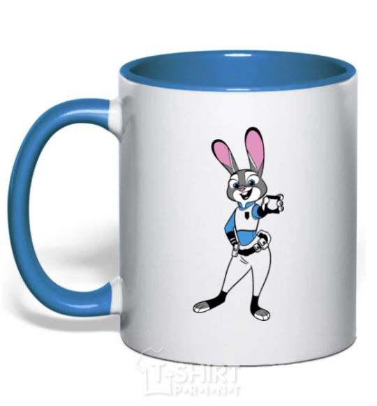 Mug with a colored handle Judy Hopps royal-blue фото