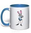 Mug with a colored handle Judy Hopps royal-blue фото