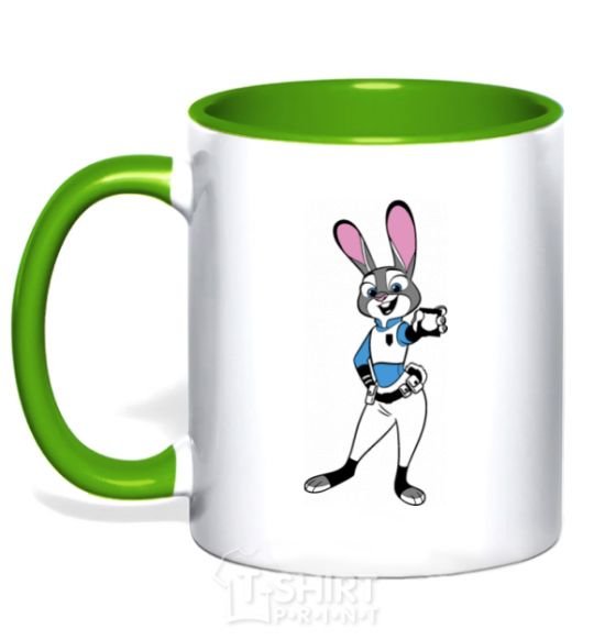 Mug with a colored handle Judy Hopps kelly-green фото