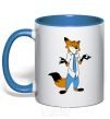 Mug with a colored handle Nick royal-blue фото